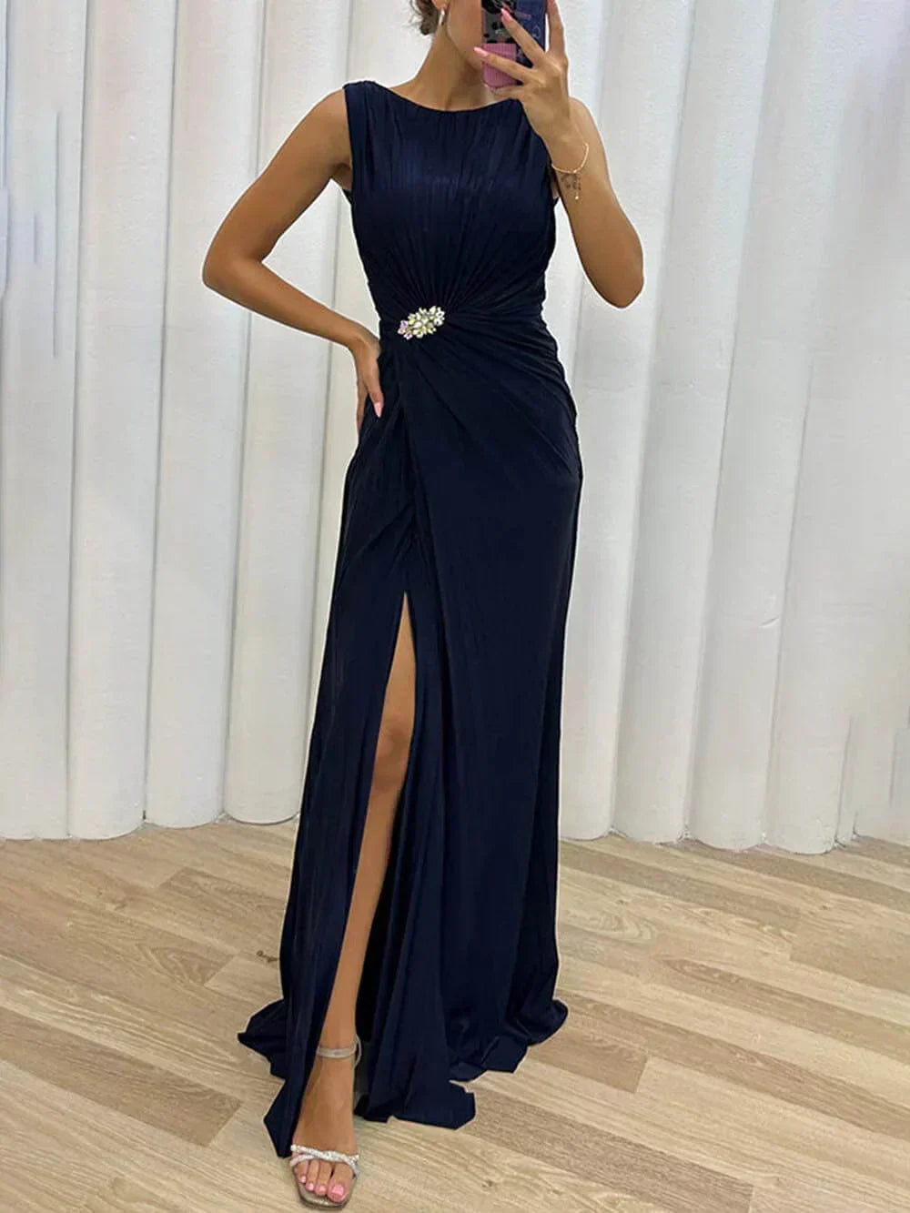 Kendra - Robe Maxi Fendue Flatteuse et Intemporelle