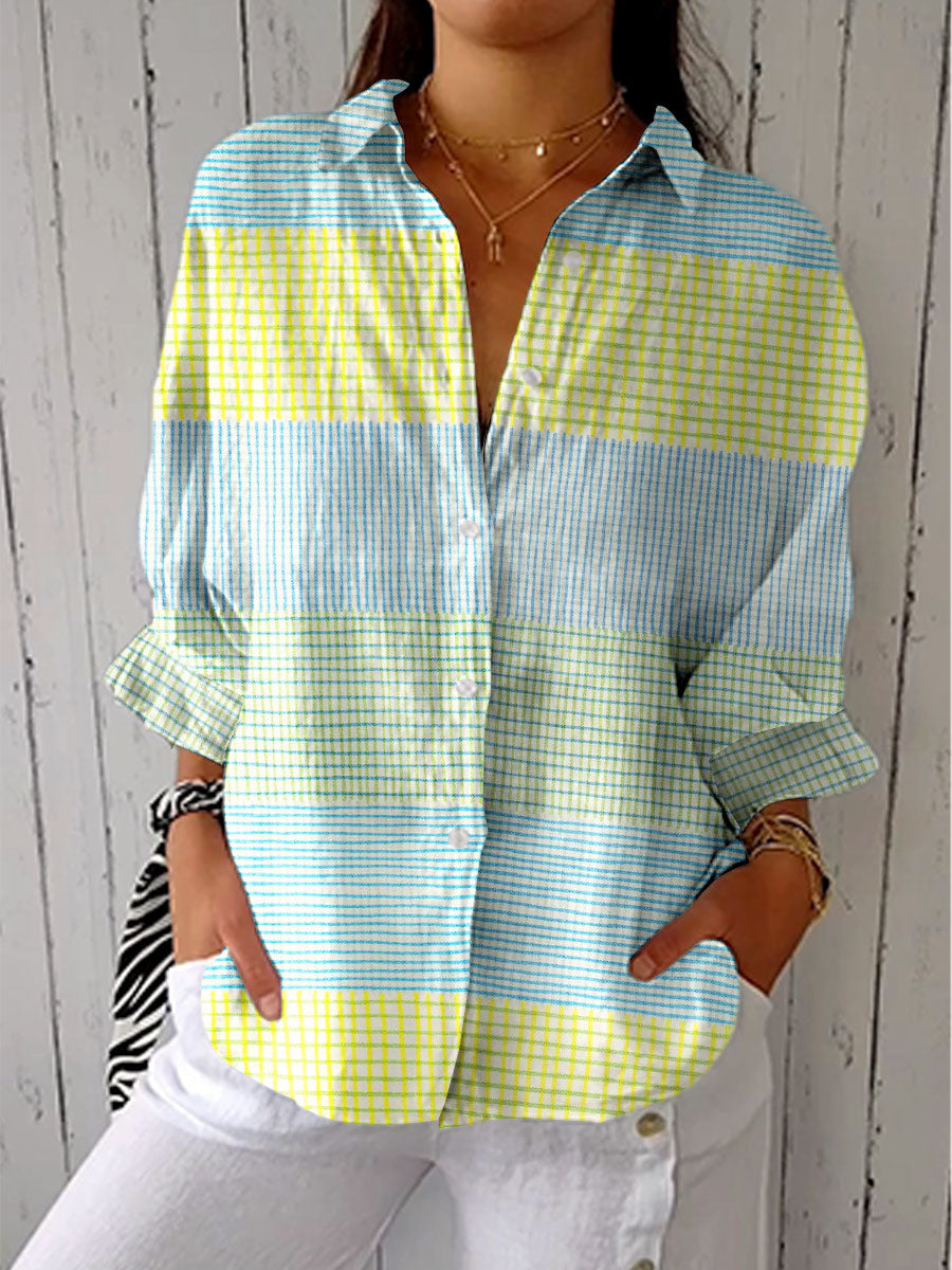 Blouse Arely™ avec Imprimé à Carreaux en Tons Pastel