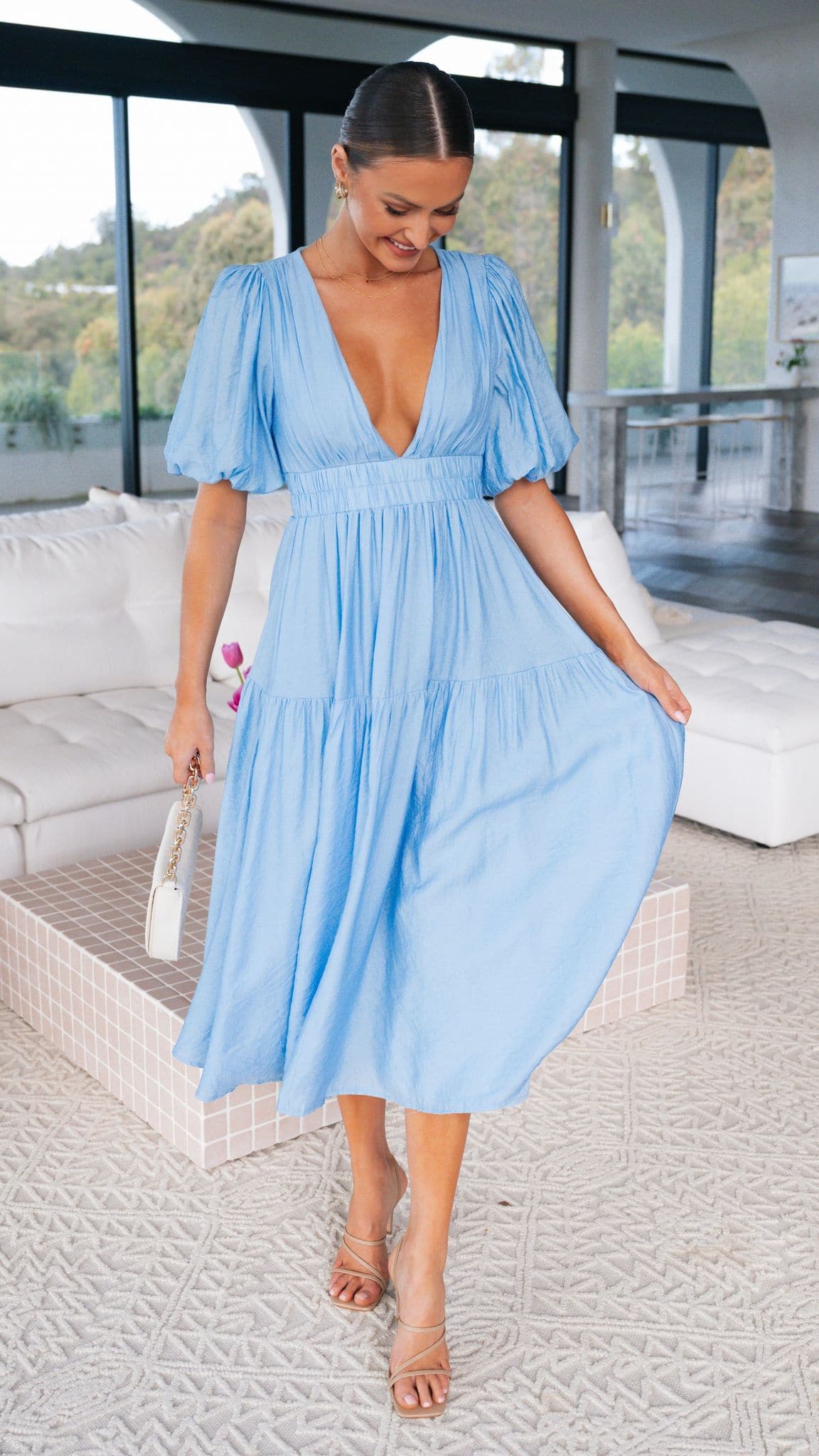 Robe Midi Erin - Bleu