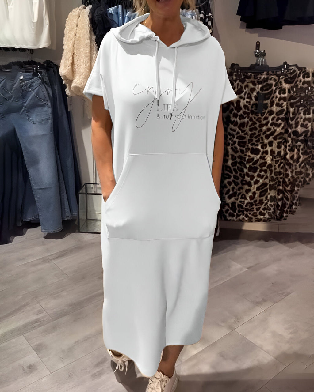 Bridget - Robe Sweat à Capuche Décontractée