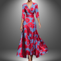 Zora - Robe Maxi Boho avec Décolleté en V et Manches Courtes Flatteuse