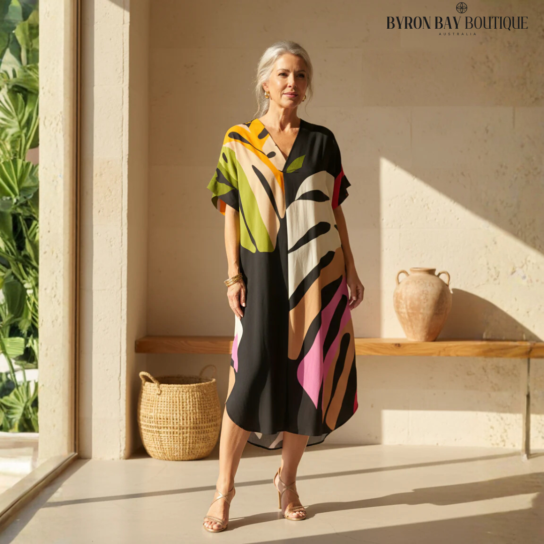 Rianna - Robe à Imprimé Abstrait