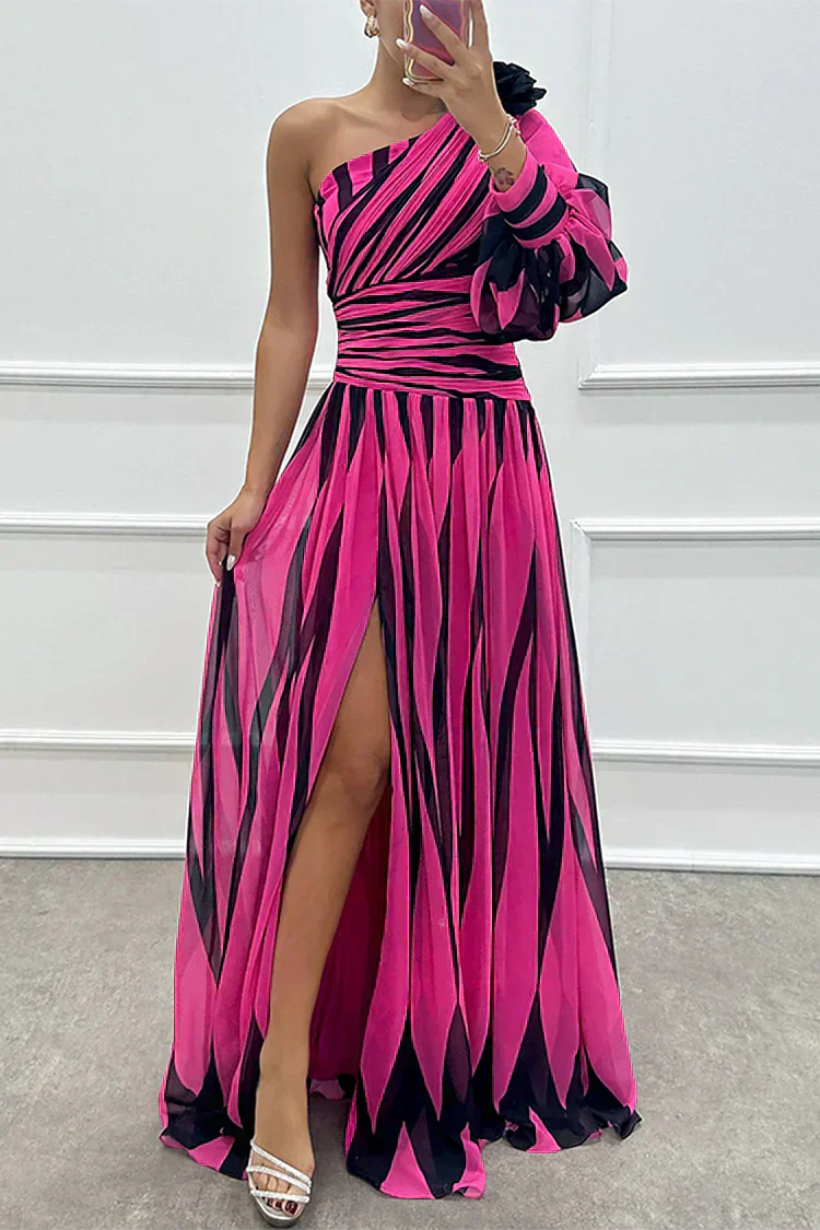 Hazel™ | Robe Maxi Rayée Élégante à Épaule Dénudée