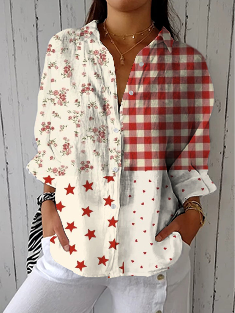 Blouse Laylani™ avec Patchwork Style Campagnard