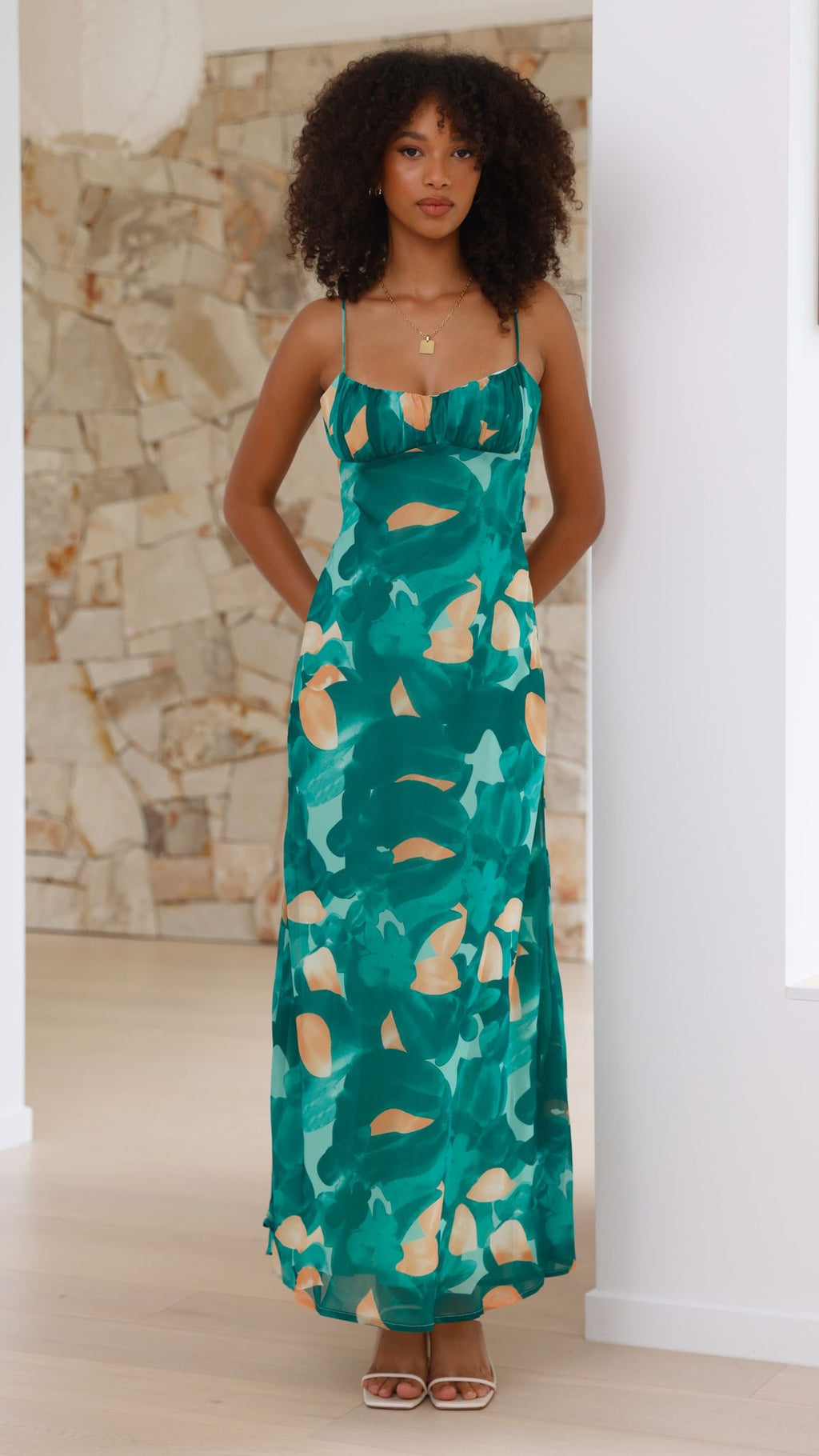 Robe Midi Margie - Imprimé Vert
