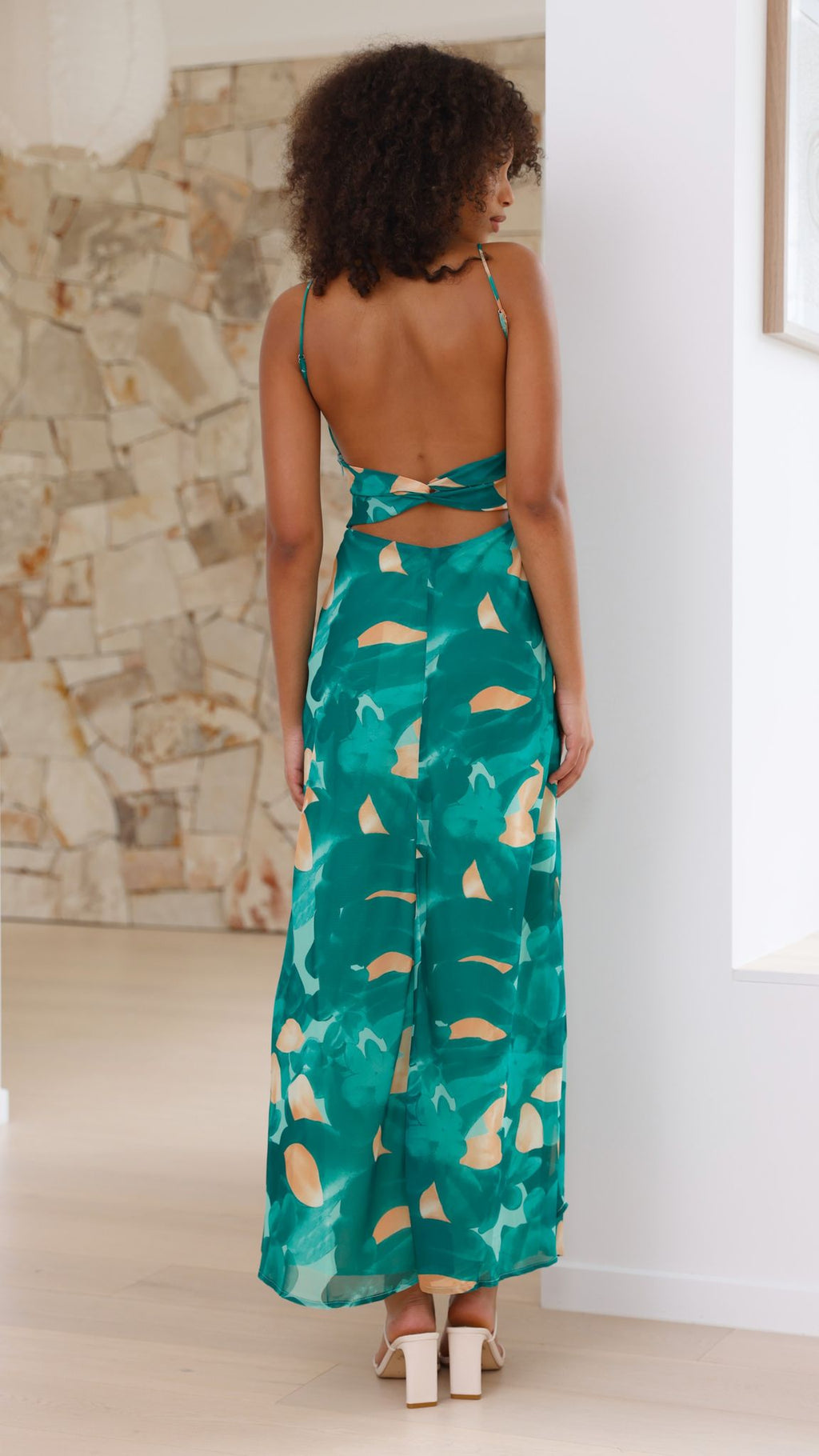 Robe Midi Margie - Imprimé Vert