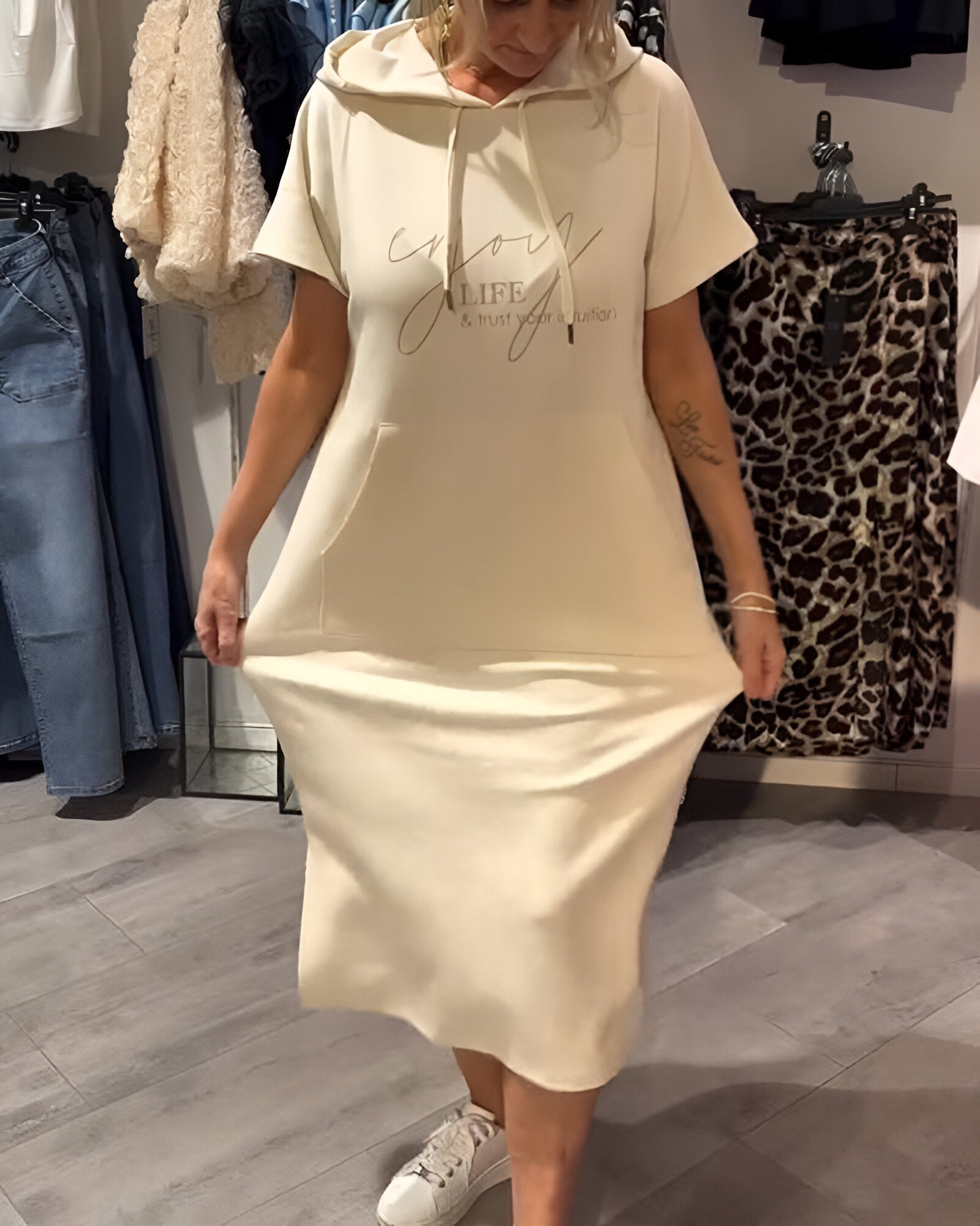 Bridget - Robe Sweat à Capuche Décontractée