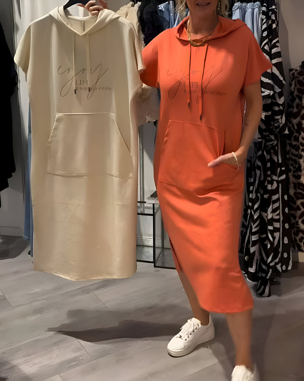 Bridget - Robe Sweat à Capuche Décontractée