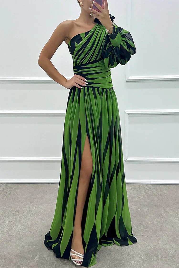 Hazel™ | Robe Maxi Rayée Élégante à Épaule Dénudée