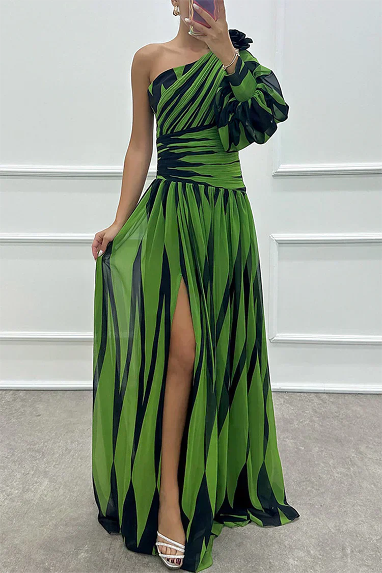 Hazel™ | Robe Maxi Rayée Élégante à Épaule Dénudée