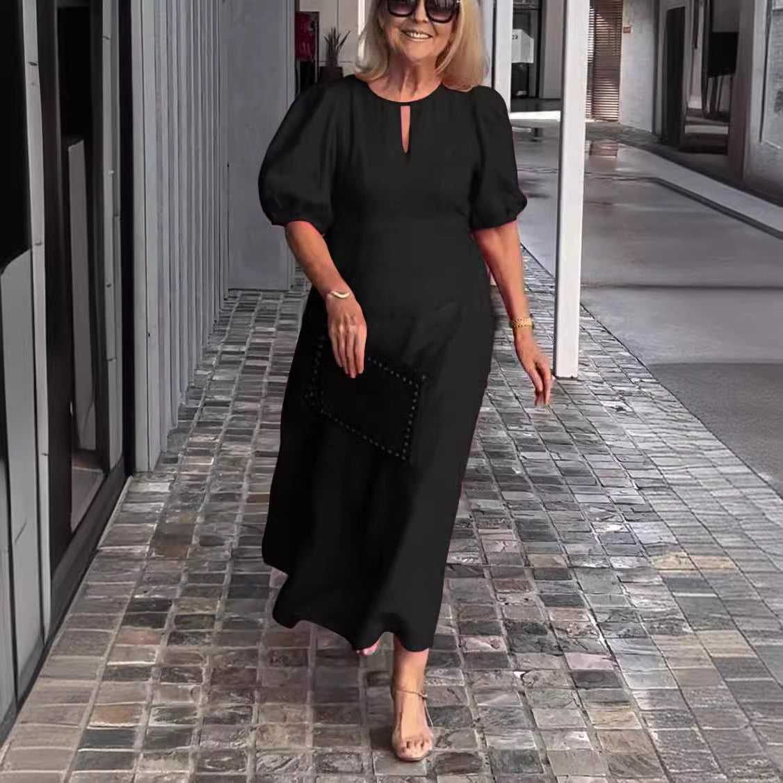Juliana - Robe Élégante à Manches Bouffantes