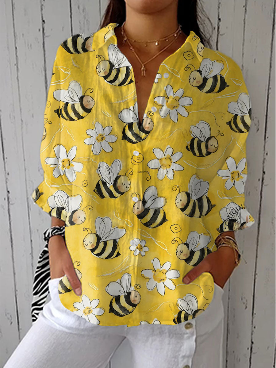 Blouse Soraya™ avec Imprimé d'Abeilles et de Fleurs
