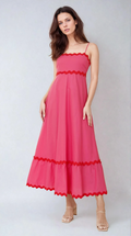 Robe Midi Brodey - Rose / Rouge