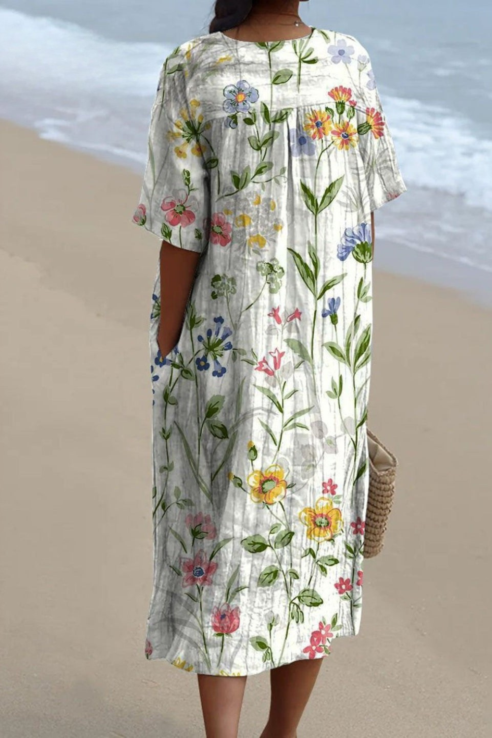 Robe Flottante Vintage Florale pour Femmes