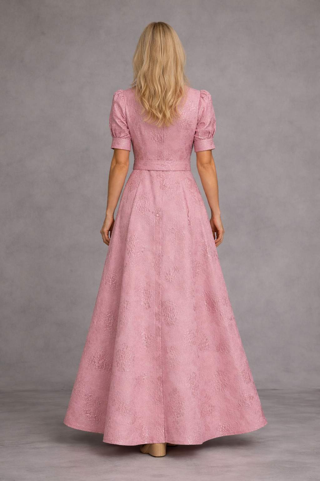 Rose | Robe Maxi Imprimée avec Ceinture