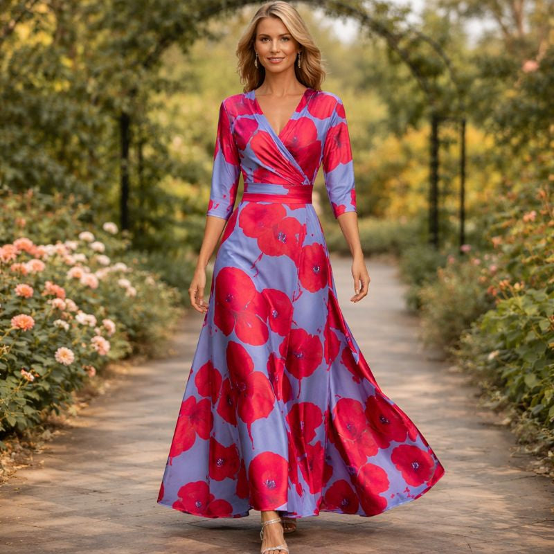Lillian | Robe Maxi Fluide Style Wrap