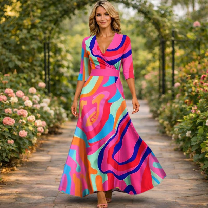 Lillian | Robe Maxi Fluide Style Wrap