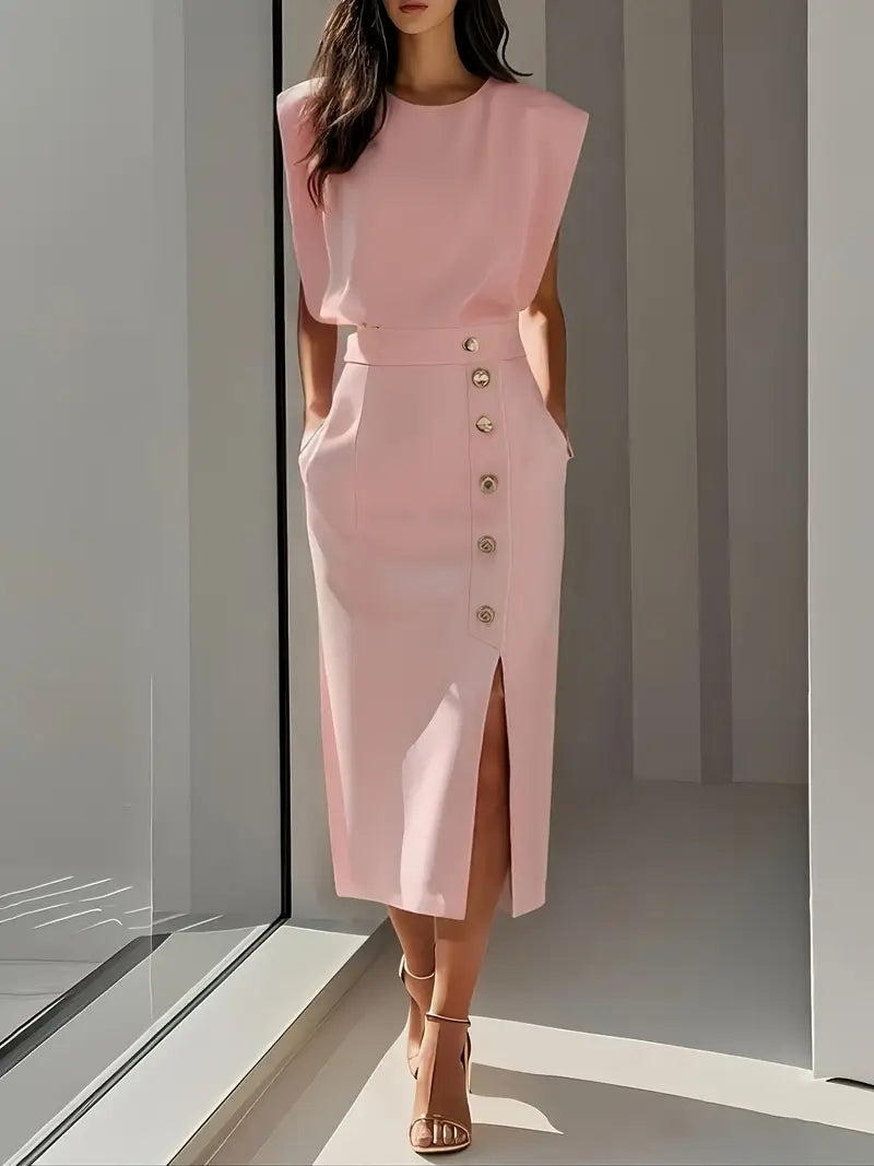 Dolly - Robe Midi avec Fente Latérale