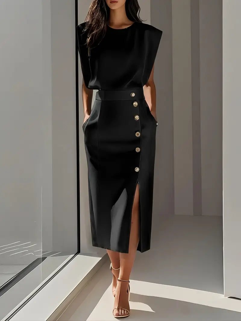 Dolly - Robe Midi avec Fente Latérale