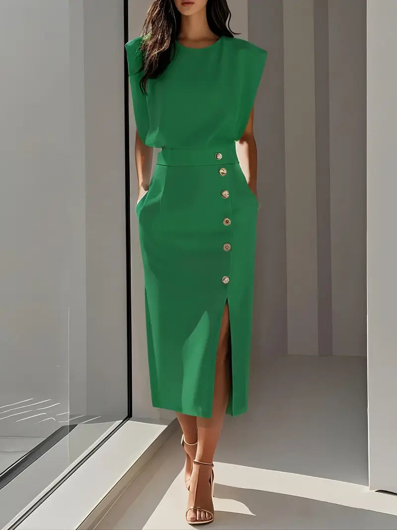 Dolly - Robe Midi avec Fente Latérale