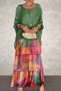 Robe Superposée Nora - Vert Orange