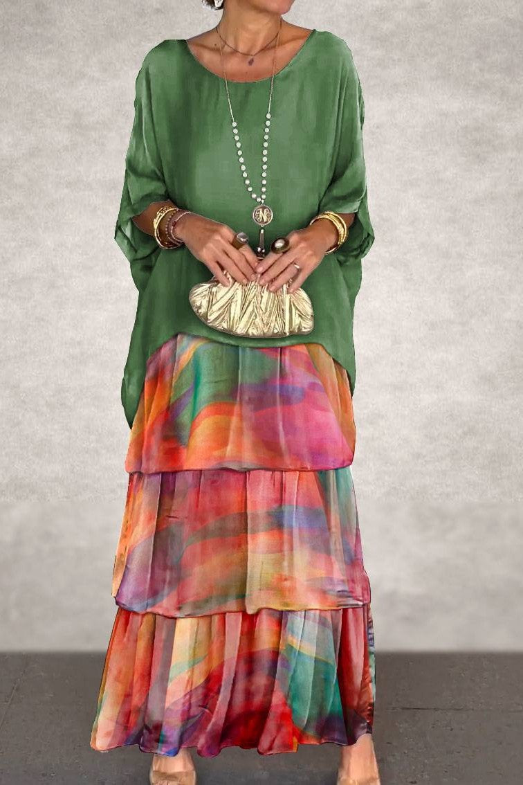 Robe Superposée Nora - Vert Orange