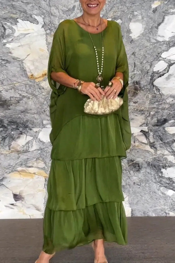 Robe Nora Superposée - Vert Olive