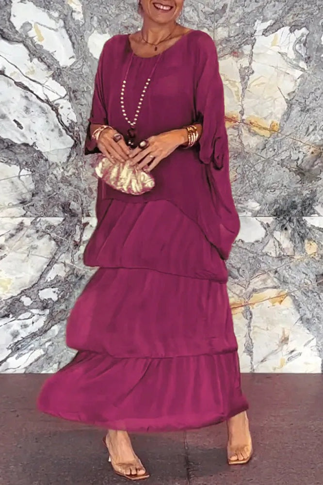 Robe Nora à couches - Écarlate