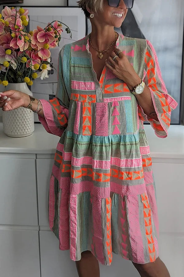 Lucy | Robe Midi Fluide à Motifs