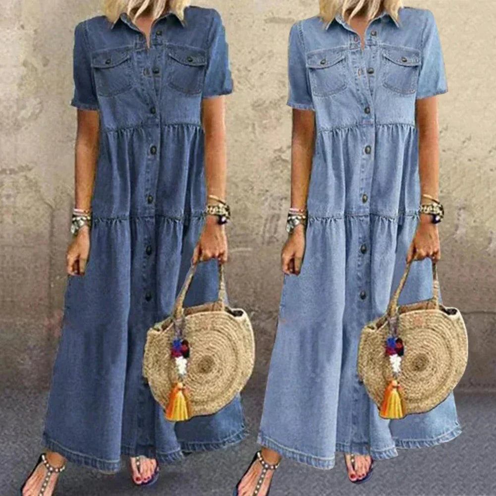 Vibeke | Robe en Denim Doux