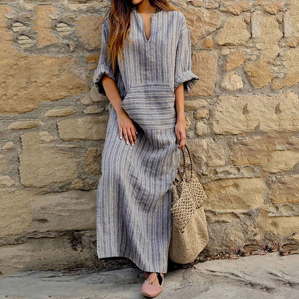 Yvonne - Robe Maxi Rayée