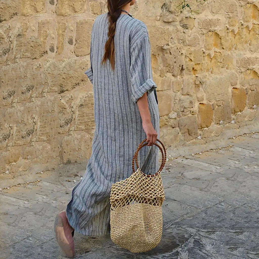 Yvonne - Robe Maxi Rayée
