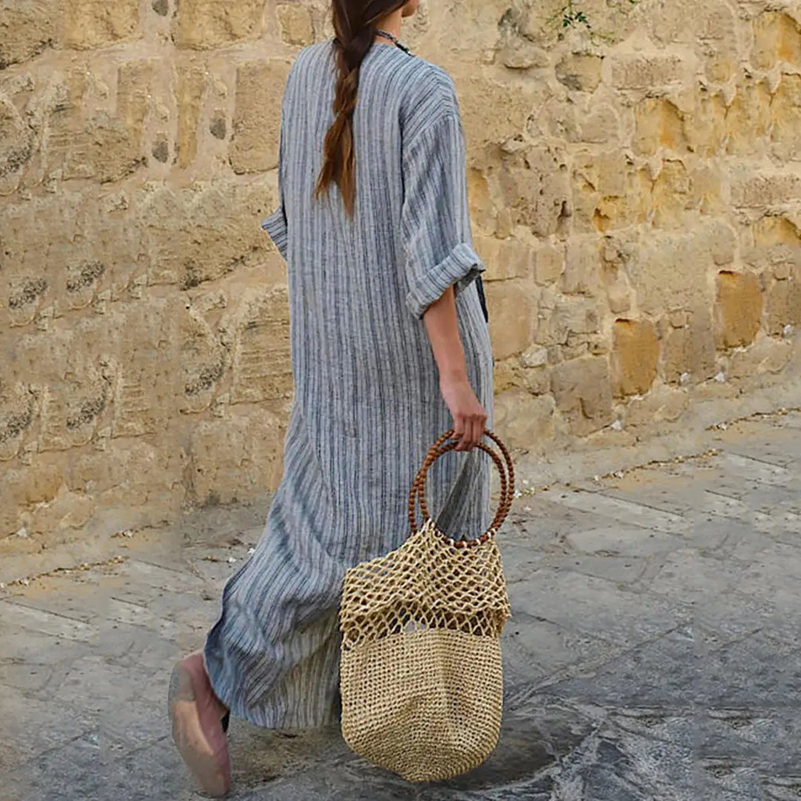 Yvonne - Robe Maxi Rayée