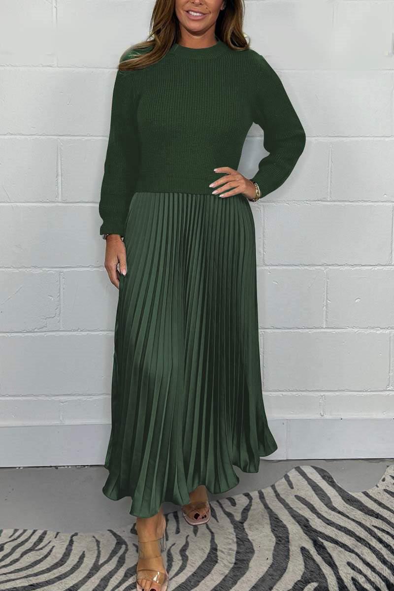 Claudia - Robe maxi avec pull et jupe plissée