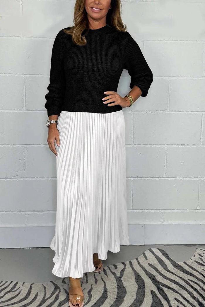 Claudia - Robe maxi avec pull et jupe plissée