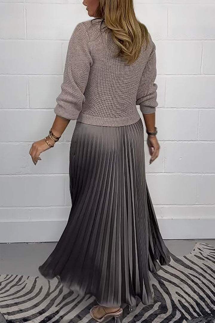 Claudia - Robe maxi avec pull et jupe plissée