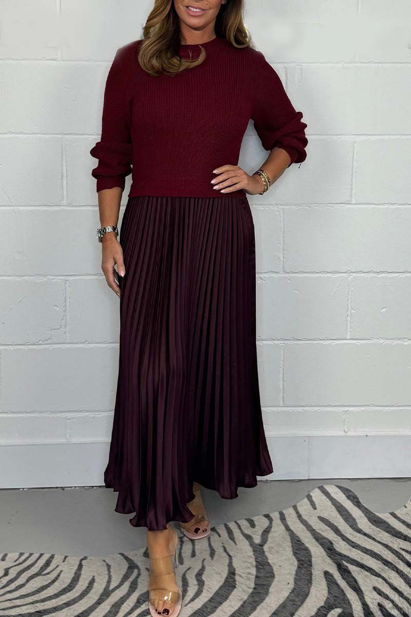 Claudia - Robe maxi avec pull et jupe plissée