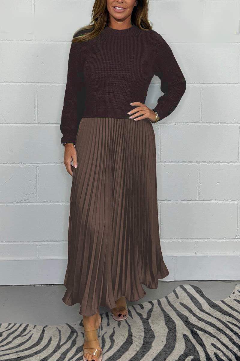Claudia - Robe maxi avec pull et jupe plissée