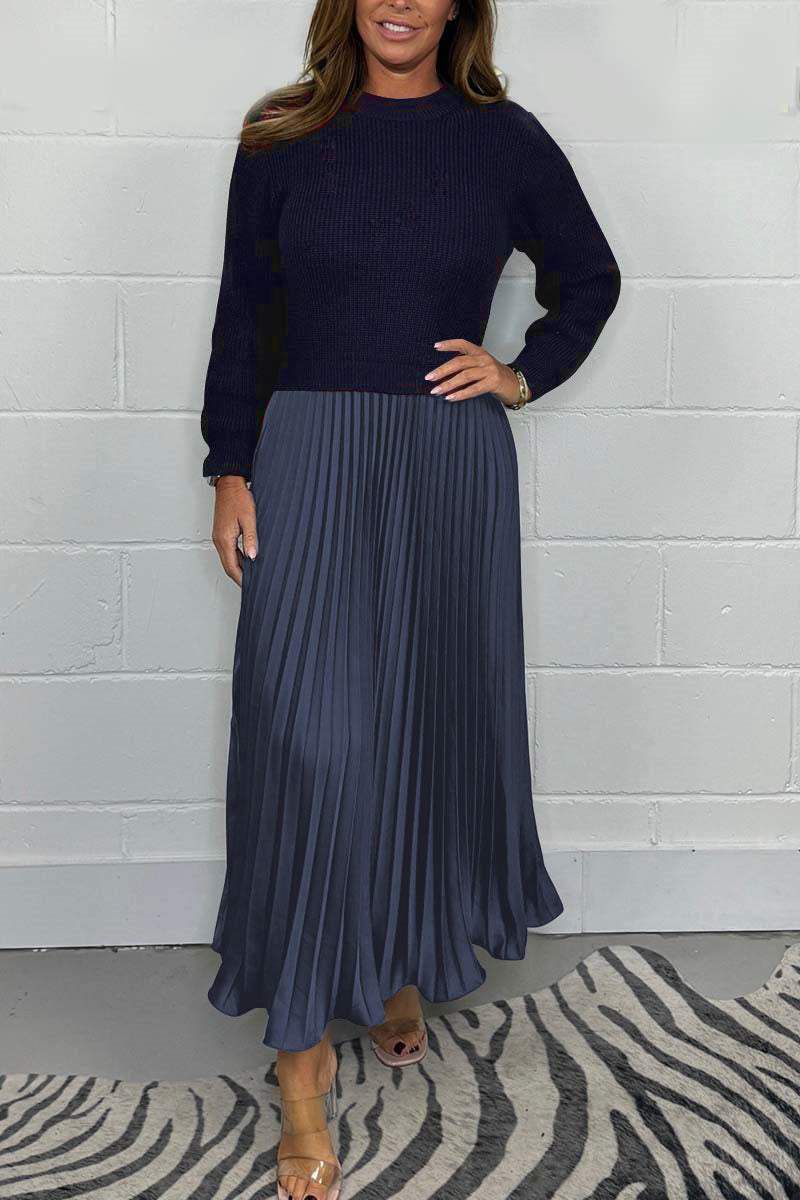 Claudia - Robe maxi avec pull et jupe plissée