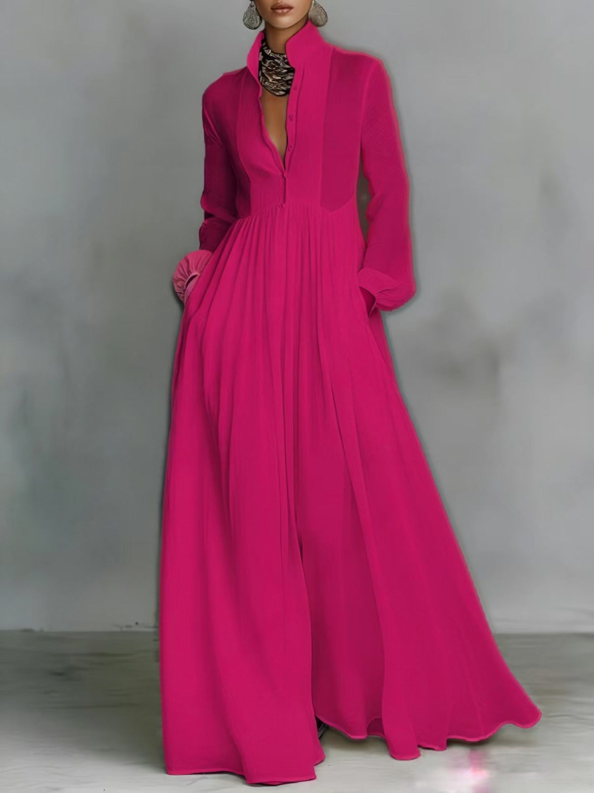 Serena | Robe Maxi à Boutons Flottants