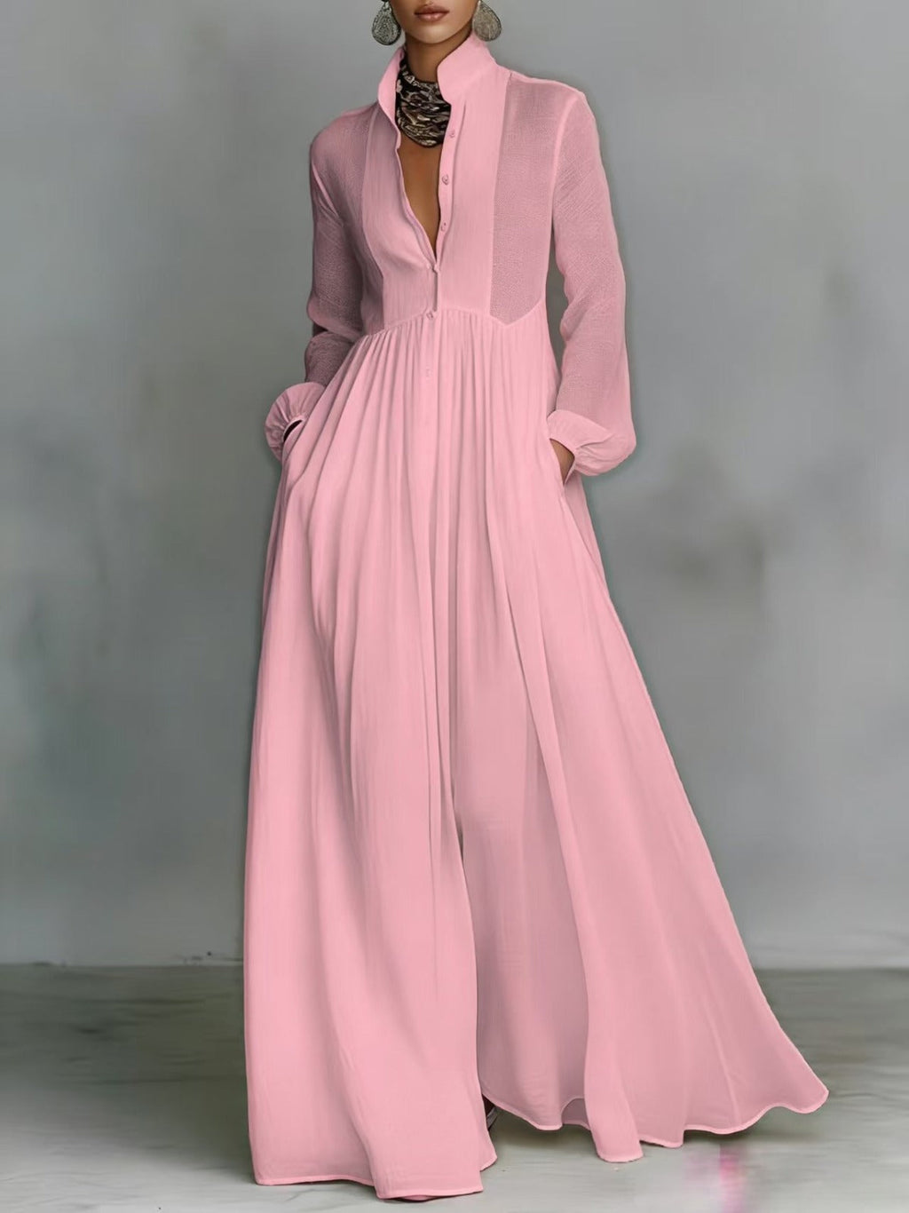 Serena | Robe Maxi à Boutons Flottants
