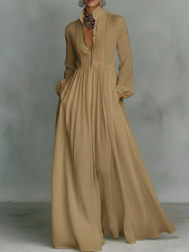 Serena | Robe Maxi à Boutons Flottants