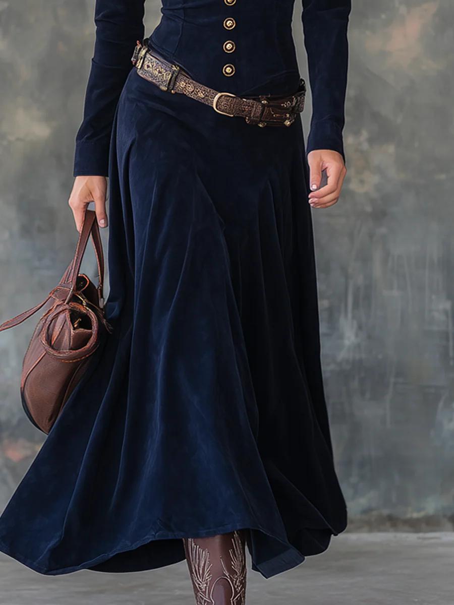Milana | Robe Longue en Suède avec Fente