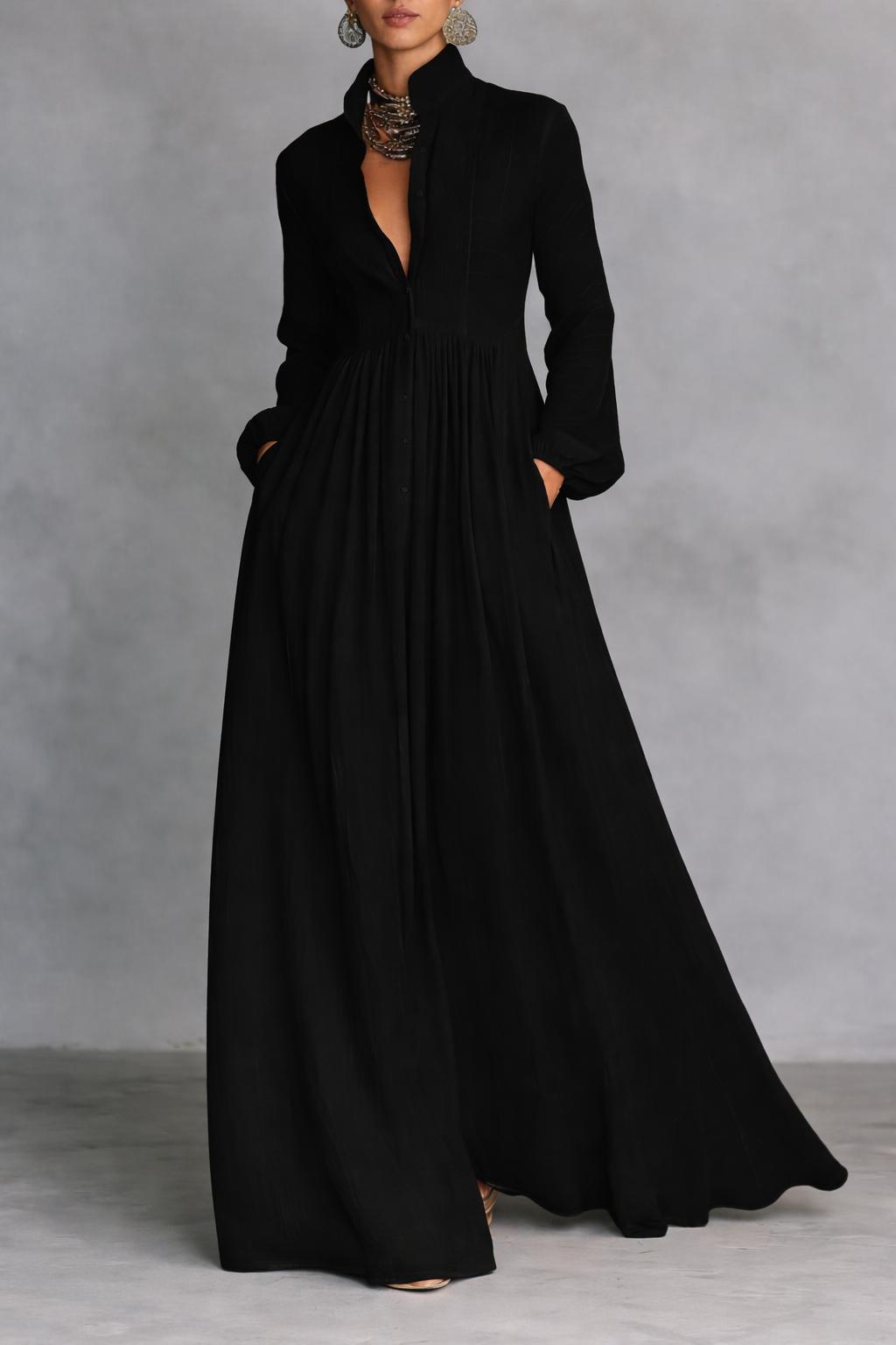 Serena | Robe Maxi à Boutons Flottants