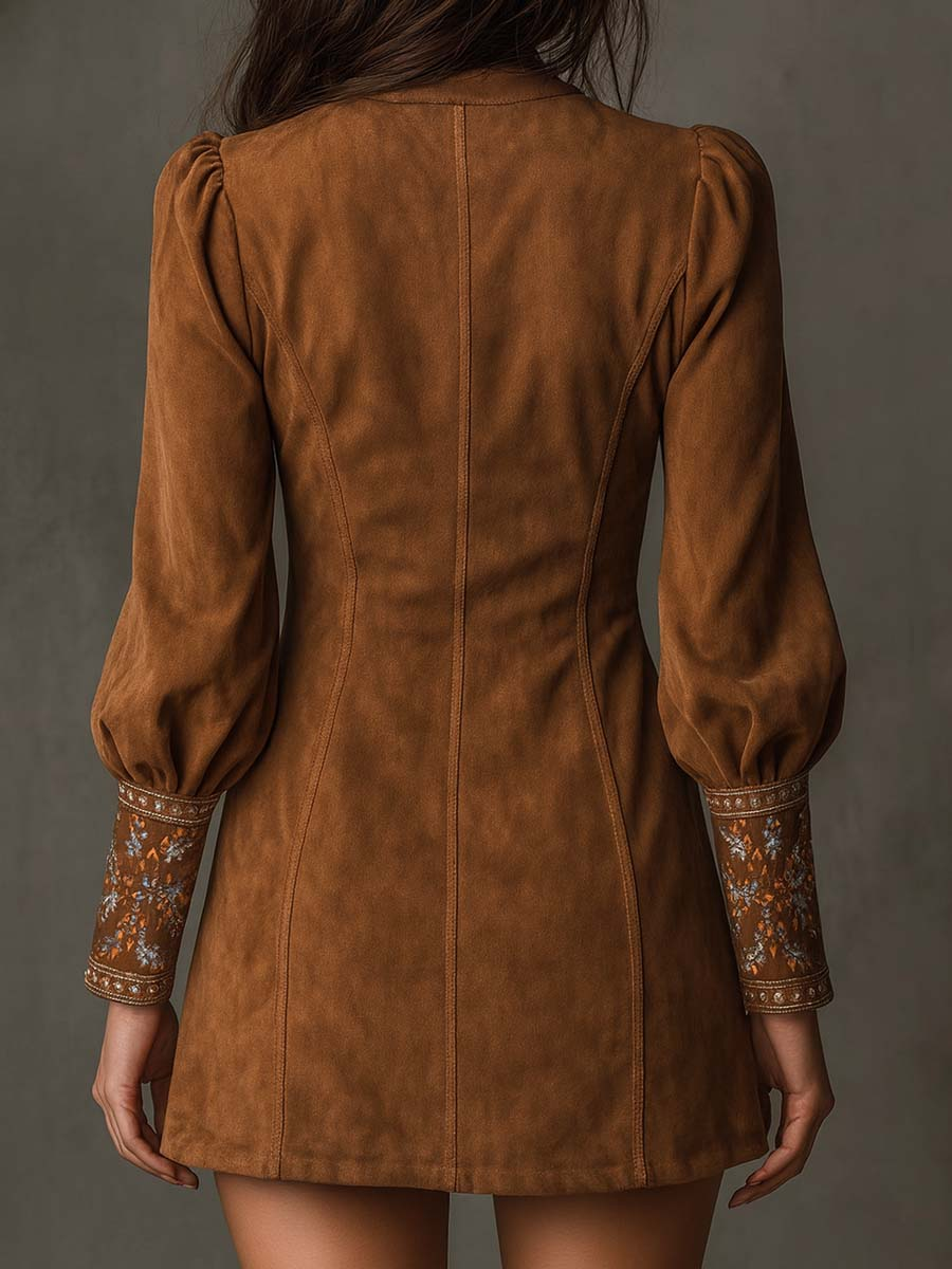 Robe Courte avec Effet Suède