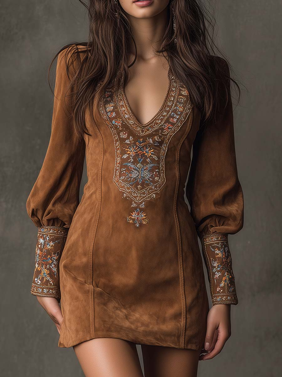 Robe Courte avec Effet Suède