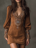 Robe Courte avec Effet Suède