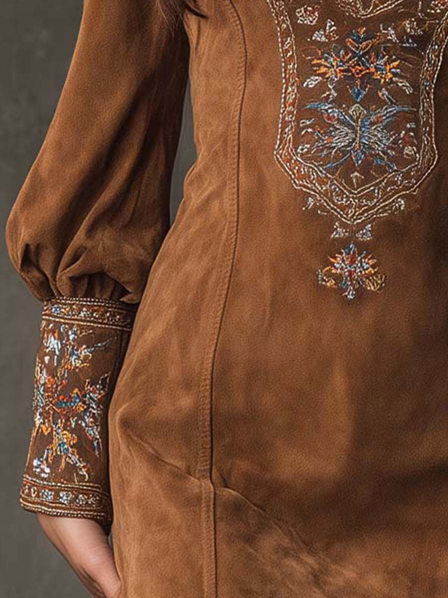 Robe Courte avec Effet Suède