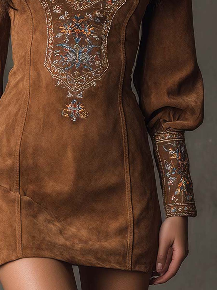 Robe Courte avec Effet Suède