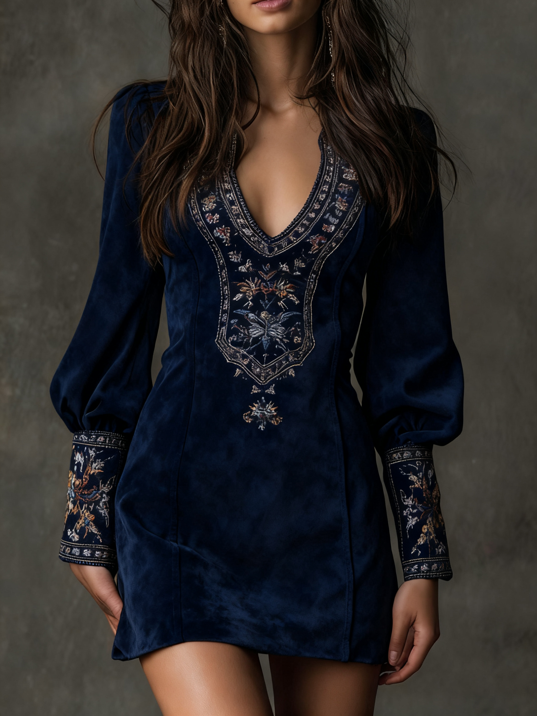Robe Courte avec Effet Suède